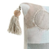 Lumbar Accent Throw Pillow | 14x26 | Blue White Cotton | Beaded Tassel BM333039