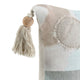 Lumbar Accent Throw Pillow | 14x26 | Blue White Cotton | Beaded Tassel BM333039
