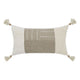 Muff Lumbar Throw Pillow | 14x26 Ivory Cotton | Woven Tape Bead Tassel BM333040