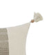 Muff Lumbar Throw Pillow | 14x26 Ivory Cotton | Woven Tape Bead Tassel BM333040