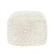 Cusp Square Ottoman Pouf | 18’’ Ivory Faux Wool | Removable Cover BM333042