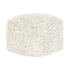 Cusp Square Ottoman Pouf | 18’’ Ivory Faux Wool | Removable Cover BM333042