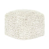 Cusp Square Ottoman Pouf | 18" Ivory Faux Wool | Removable Cover