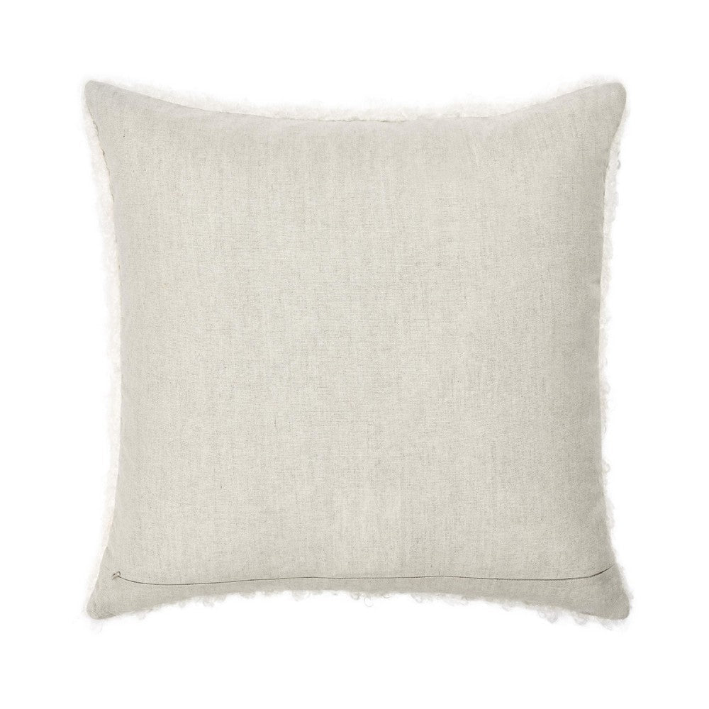 Cusp Square Accent Throw Pillow | 22’’ Curly Texture Ivory Shearling