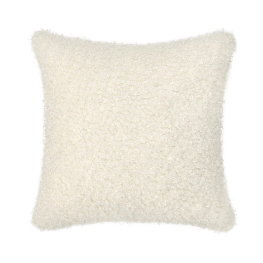 Cusp Square Accent Throw Pillow | 22" Curly Texture Ivory Shearling
