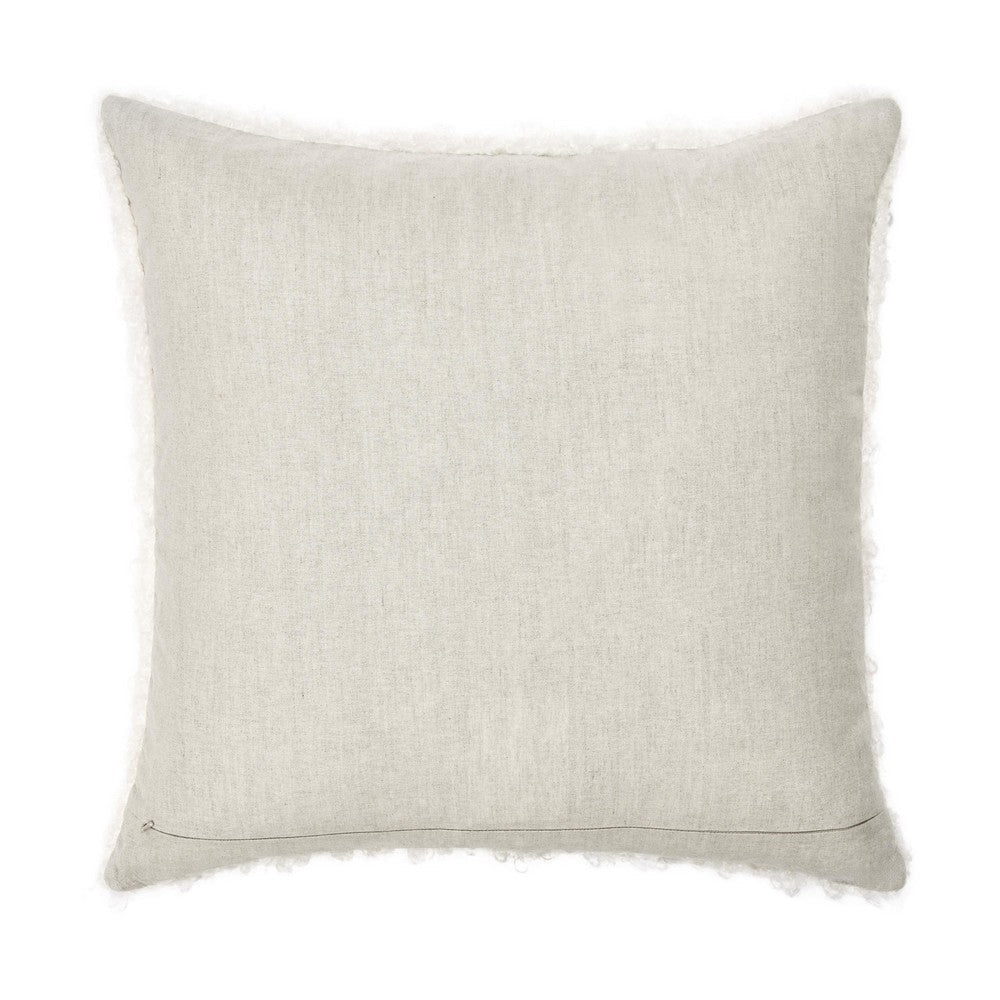Cusp Square Accent Throw Pillow | 26’’ Curly Texture Ivory Shearling