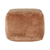 May Square Ottoman Pouf | 18’’ | Vintage Orange Rust Velvet | Polyfill