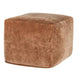 May Square Ottoman Pouf | 18’’ | Vintage Orange Rust Velvet | Polyfill