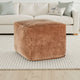 May Square Ottoman Pouf | 18’’ | Vintage Orange Rust Velvet | Polyfill
