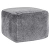May Square Ottoman Pouf | 18" Vintage Stone Gray Velvet | Polyfill