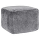 May Square Ottoman Pouf | 18" Vintage Stone Gray Velvet | Polyfill