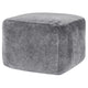 May Square Ottoman Pouf | 18’’ Vintage Stone Gray Velvet | Polyfill