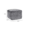 May Square Ottoman Pouf | 18’’ Vintage Stone Gray Velvet | Polyfill