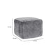 May Square Ottoman Pouf | 18’’ Vintage Stone Gray Velvet | Polyfill