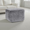 May Square Ottoman Pouf | 18’’ Vintage Stone Gray Velvet | Polyfill