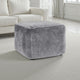 May Square Ottoman Pouf | 18’’ Vintage Stone Gray Velvet | Polyfill