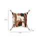 Kart Square Accent Throw Pillow | 22’’ | Brown White Cowhide Design BM333047