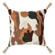 Kart Square Accent Throw Pillow | 22" | Brown White Cowhide Design