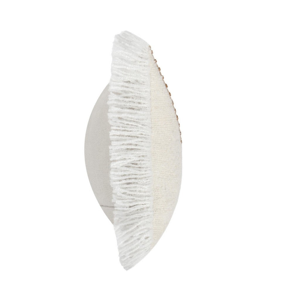 Lumbar Accent Throw Pillow | 14x20 Brown Pieced Design | Fringe Edges BM333049