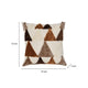 Square Accent Throw Pillow | 24’’ Textured Geometric Ivory and Brown BM333050