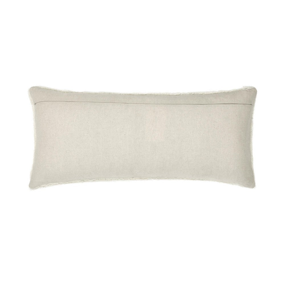 Lumbar Accent Throw Pillow | 16x36 Hand Tufted Organic Design | Ivory BM333051