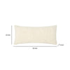 Lumbar Accent Throw Pillow | 16x36 Hand Tufted Organic Design | Ivory BM333051