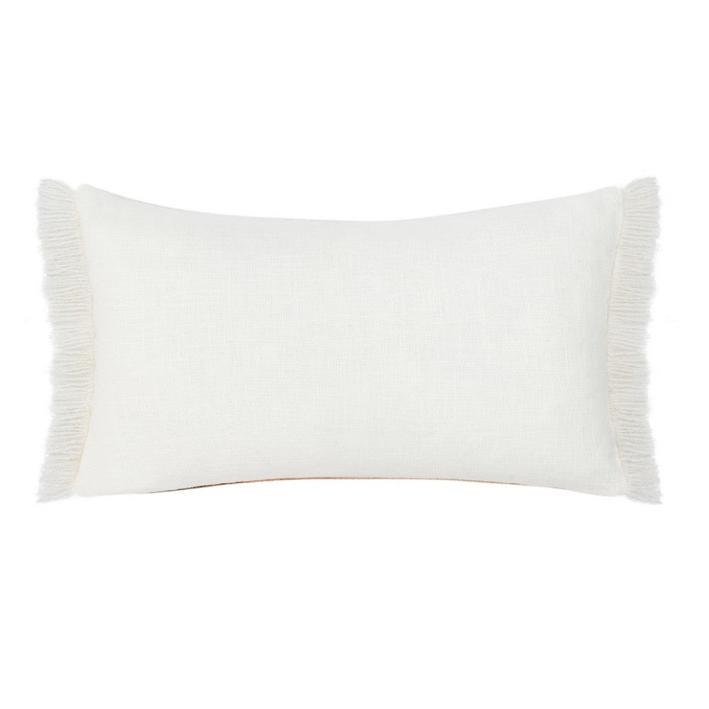 Lumbar Accent Throw Pillow | 14x26 | Hand Dip Dyed Half Circle | Ivory BM333052