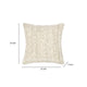 Square Accent Throw Pillow | 22’’ Handwoven Ivory Tonal Wool Stripes BM333053