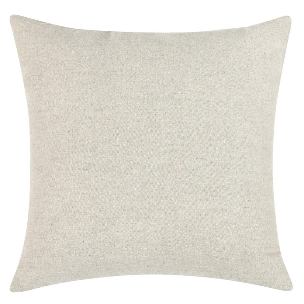 Square Accent Throw Pillow 20’’ Hand Applied Floral Accents Brown BM333054