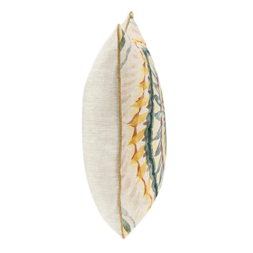 Square Accent Throw Pillow 20’’ Hand Painted Spiral Design Blue Red BM333055