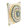 Square Accent Throw Pillow 20’’ Hand Painted Spiral Design Blue Red BM333055