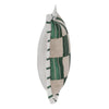 Lumbar Accent Throw Pillow 14x20 Green Checkered Stripe Flange Edge BM333057