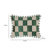 Lumbar Accent Throw Pillow 14x20 Green Checkered Stripe Flange Edge BM333057