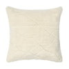 Square Accent Throw Pillow, 22", Hand Tufted Organic Design, Ivory