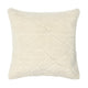 Square Accent Throw Pillow, 22", Hand Tufted Organic Design, Ivory