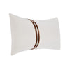 Leno Lumbar Accent Throw Pillow 14x26 Red Stripe Accent Ivory Linen BM333061