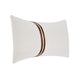 Leno Lumbar Accent Throw Pillow 14x26 Red Stripe Accent Ivory Linen BM333061