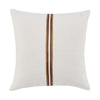 Leno Square Accent Throw Pillow, 22", Red Stripe Accent, Ivory Linen