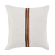 Leno Square Accent Throw Pillow, 22", Red Stripe Accent, Ivory Linen