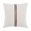 Leno Square Accent Throw Pillow 22’’ Red Stripe Accent Ivory Linen BM333062