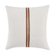 Leno Square Accent Throw Pillow 22’’ Red Stripe Accent Ivory Linen BM333062