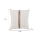 Leno Square Accent Throw Pillow 22’’ Red Stripe Accent Ivory Linen BM333062