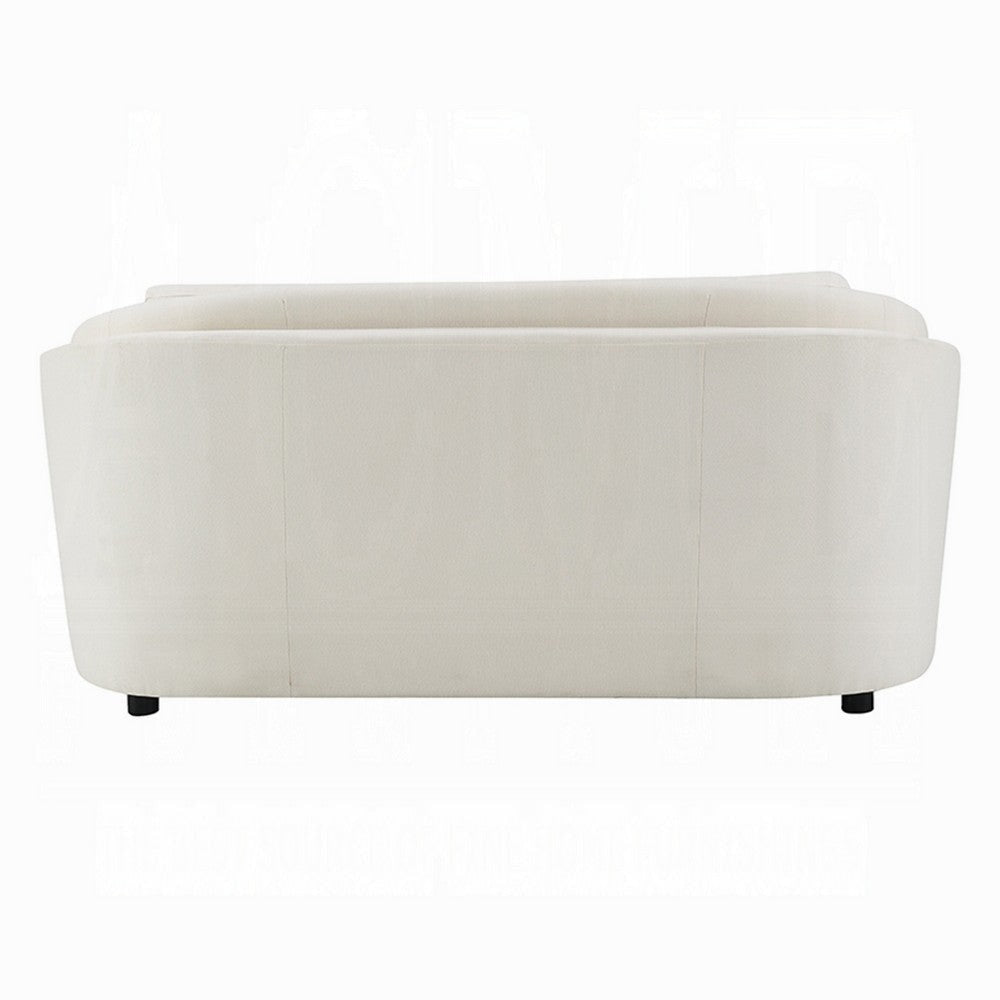 Riku Loveseat | 2 Accent Lumbar Pillows 69’’ Beige Linen Modern Shape BM333064