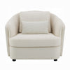 Riku Accent Armchair | 2 Lumbar Pillows | Soft Beige Linen Seating