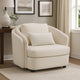 Riku Accent Armchair | 2 Lumbar Pillows | Soft Beige Linen Seating