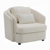 Riku Accent Armchair | 2 Lumbar Pillows | Soft Beige Linen Seating