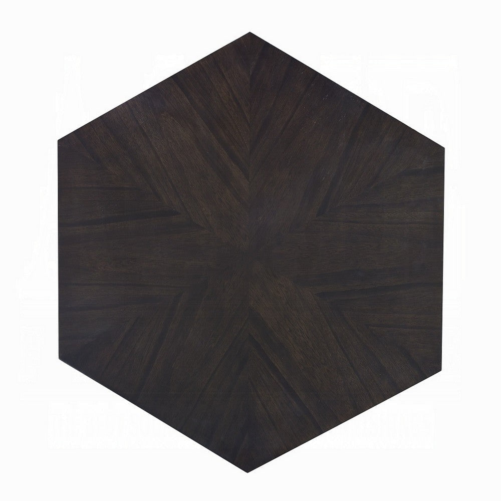 Hano Coffee Table | Black Rubberwood | 50’’ | Modern Geometric Body BM333066