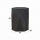 Hano Side End Table | Black Rubberwood | 22’’ Modern Geometric Body BM333067