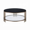 Abio Coffee Table | 35’’ | Round Sintered Stone Top | Black and Gold BM333068