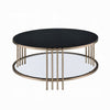Abio Coffee Table | 35’’ | Round Sintered Stone Top | Black and Gold BM333068